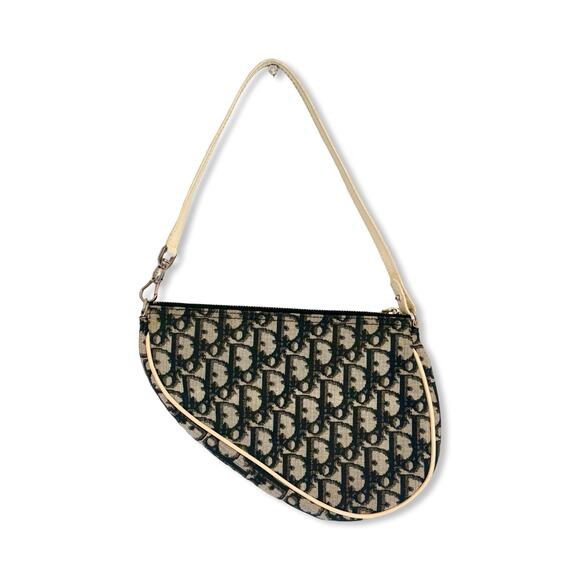 Christian Dior Vintage Trotter Saddle Bag in Black Monogram Canvas - Picture 2 of 8